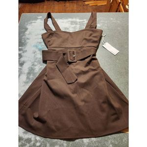 NWT Reformation Huxley chestnut brown belted dress sz 2